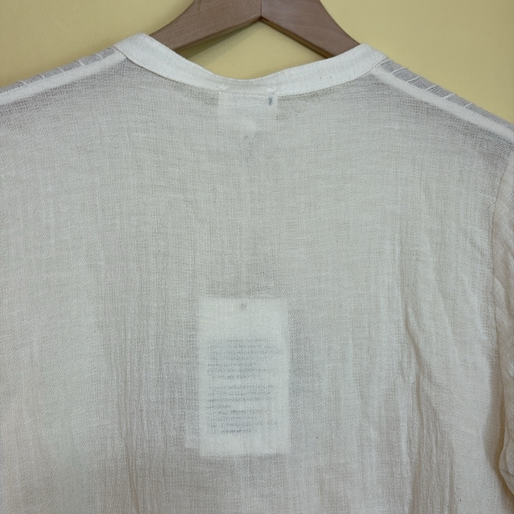 Zyga Lin'n Laundry NWT Medee Chemise Ivory Cotton Gauze Button Up Lace Top FR 40 - Picture 14 of 17
